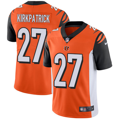 Nike Bengals #27 Dre Kirkpatrick Orange Alternate Youth Stitched NFL Vapor Untouchable Limited Jersey